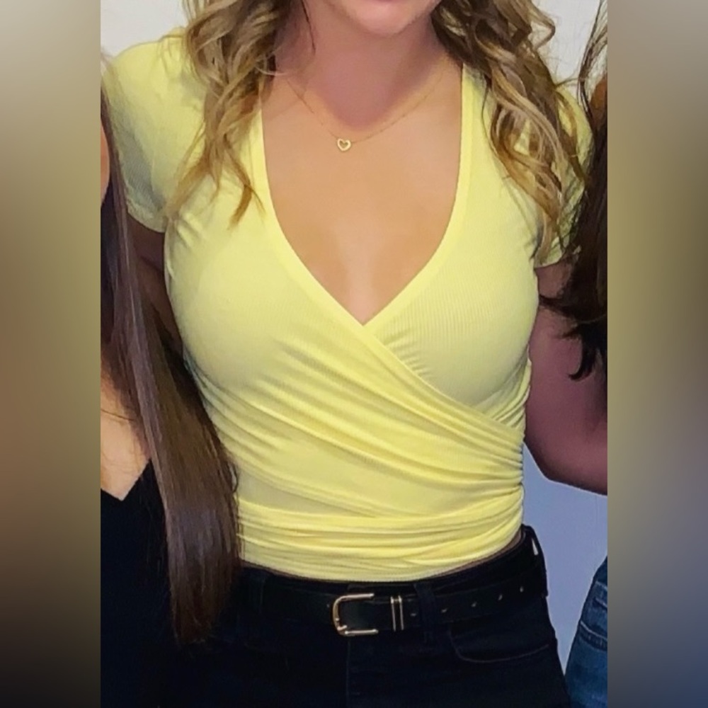 SHEIN yellow crop top